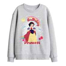 (9-11 Years, Athletic Heather) Snow White Childrens/Kids Birthday Princess And Friends Sweatshirt