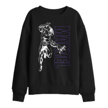 (12-13 Years, Black) Black Panther Childrens/Kids Outline Sweatshirt