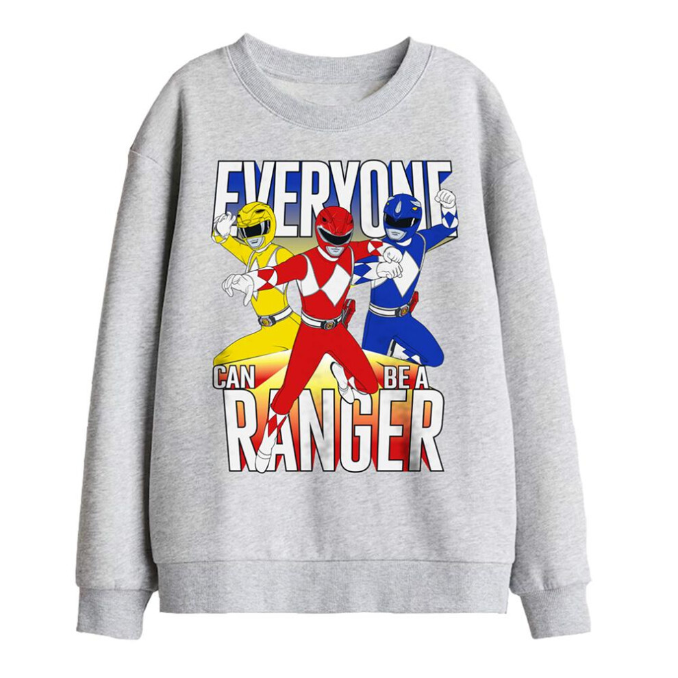 Power Rangers (7-8 Years, Athletic Heather) Childrens/Kids Everyone Can Be A Ranger Sweatshirt Multicoloured