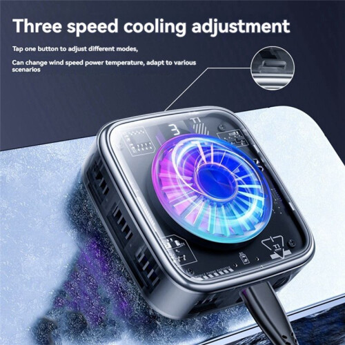 SR01 PRO Mobile Phone Game Cooler Number Show Magnetic Backpack Semiconductor Radiator for IOS/Android B 2