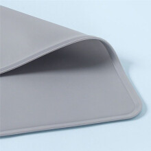Silicone Pet Food Mats Tray - Non Slip Pet Dog Cat Waterproof Dog Cat Food Mats -Pet Water Mats for Carpet -Gray