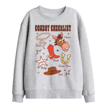 (7-8 Years, Athletic Heather) Toy Story Childrens/Kids Cowboy Checklist Sweatshirt