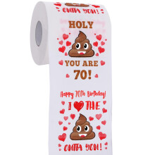 70ste Verjaardag Cadeaus voor Vrouwen, Mannen - Happy Prank Toiletpapier - 70ste Verjaardag Decoraties