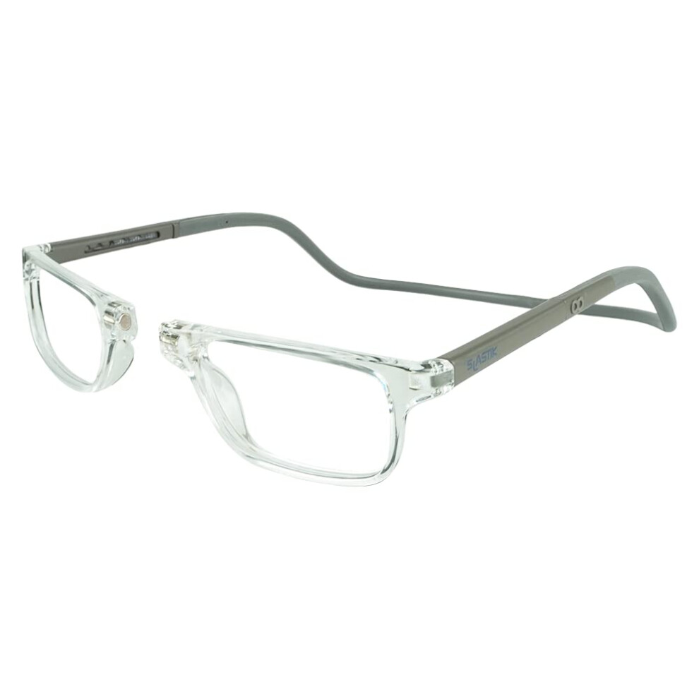 Clic Magnetic Reading Glasses For Men Or Women, Soft Foldable Band, Computer Readers, Nashi (S-Xl, Clear, 2.00 Magnification)
