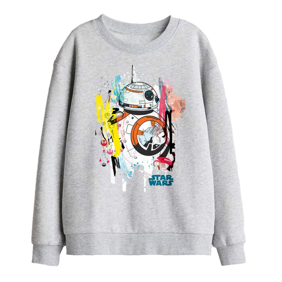 Star Wars (7-8 Years, Athletic Heather) Childrens/Kids Bb-8 Abstract Sweatshirt