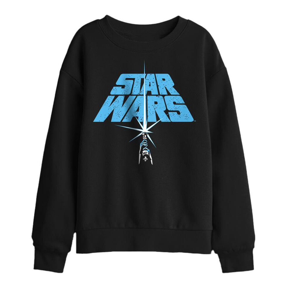 Star Wars (12-13 Years, Black) Childrens/Kids Lightsaber Logo Sweatshirt