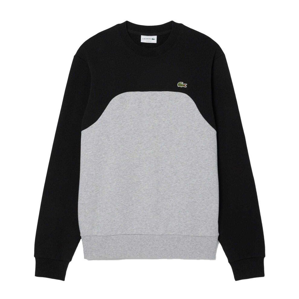 Lacoste (Xs, Grey/Black) Mens Colour Block Fleece Sweatshirt