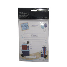 Simon Elvin 65th Birthday Invitations (Pack of 20)