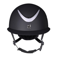 (52cm - 54cm, Black/Silver) Karben Unisex Adult Elisa Ellipse Riding Hat