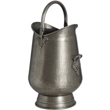Hill Interiors Traditional Antique Pewter Metal Coal/Log Bucket