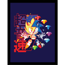 Sonic The Hedgehog Diamond Framed Poster