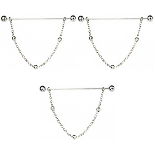 3Stk Kupfer Kragenpins Silber, Herrenhemden 1