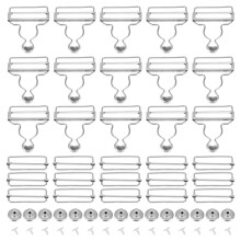 100Sets Smooth Silver Metal Buttons for Overalls Adjustable Suspenders