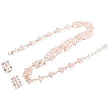 4Sets Brautaccessoires Schmuckset Halskette Ohrringe Hochzeit