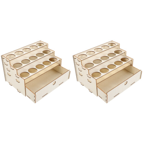 2Stk Kompakter Beiger Acrylfarben Organizer Mit Schublade Für Basteln 1