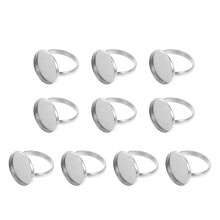 20Stk Verstellbare DIY Ring Base Silber Schmuck Zubehör