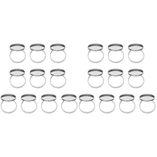 20Stk Verstellbare DIY Ring Base Silber Schmuck Zubehör 2