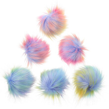 48Pièces Décorations Boules Fluffy Multicolores Pour Couture Mode