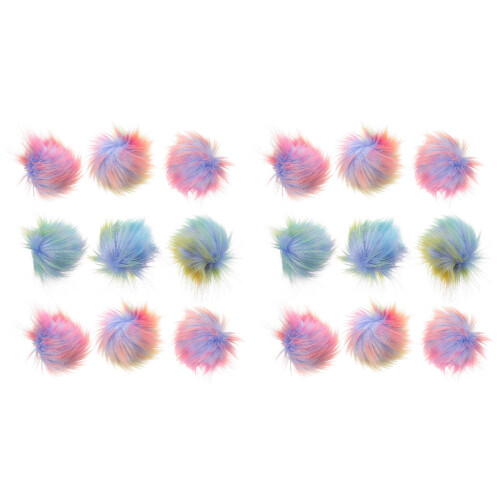 48Pièces Décorations Boules Fluffy Multicolores Pour Couture Mode 2