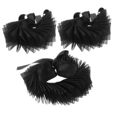 1Ensemble Volanté Noir En Polyester Accessoire De Mode Victorien