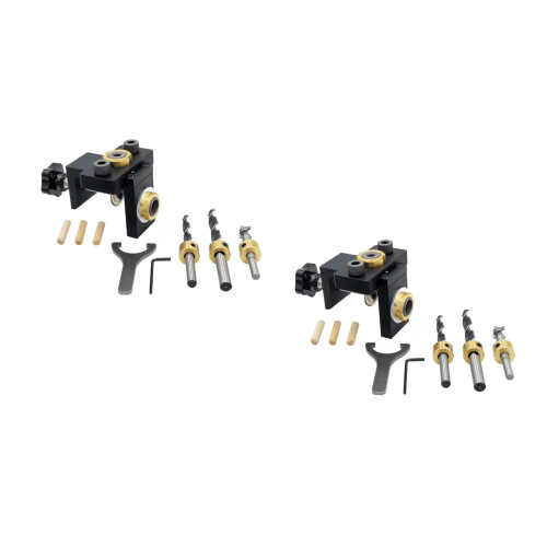 2Sets Woodwork Drilling Locator Black Aluminum Punching Location Tool 2