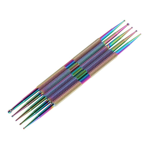 20Pièces Ensemble Outils Métalliques Nail Art Dotting Pen Multicolor Double 1