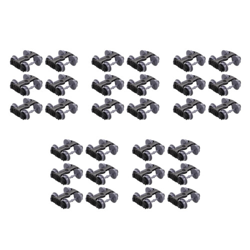 30Pcs Precision Model Train Wheels Black Plastic for Kids Toy Sets 2