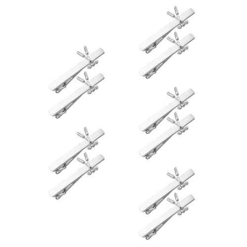 10Pièces Clips De Cravate Argenté En Cuivre Durable Et 2