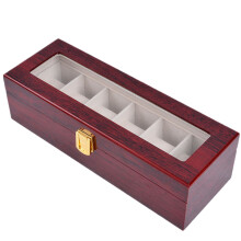 2Pcs Brown Wooden Watch Display Organizer Case for 6 Watches