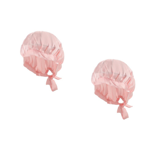 2Pièces Bonnet Protecteur En Soie Rose Pour Longs Usage 2