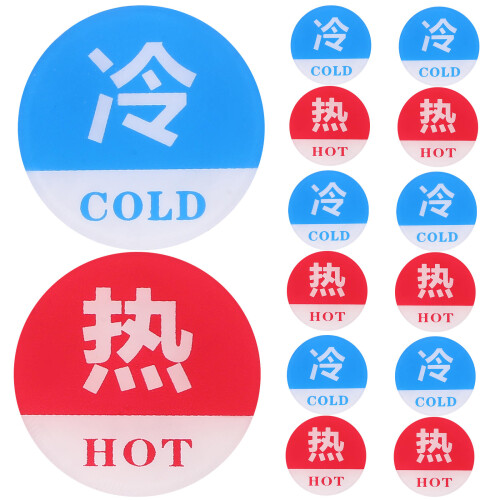 30Pairs Water Caution Signs Round Acrylic Hot Cold Indicators 1