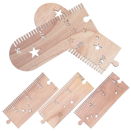 2Sets Durable Wooden Kids Growth Chart Room Wall Decor