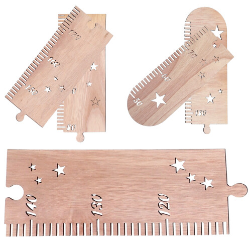 2Sets Durable Wooden Kids Growth Chart Room Wall Decor 1