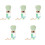 5Pcs Light Green Makeup Brushes Travel Size Blush 5