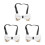 3Pcs White Formal Bow Ties for Men Adjustable Polyester Metal Accent 9