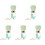 5Pcs Light Green Makeup Brushes Travel Size Blush 4