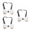 3Pcs White Formal Bow Ties for Men Adjustable Polyester Metal Accent 10