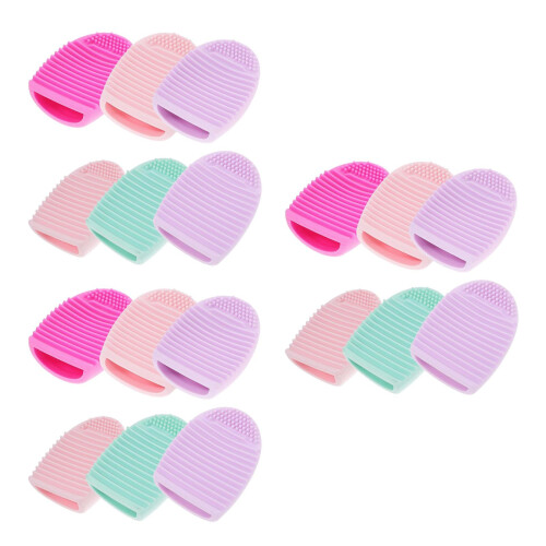 18Pcs Reusable Silicone Brush Cleaning Mat for Beauty Tools Assorted 1