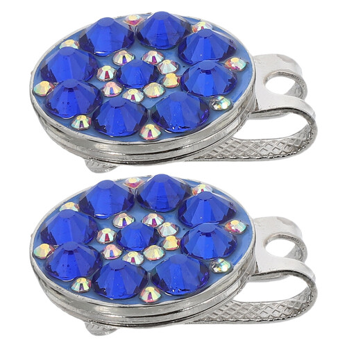 8Pcs Lightweight Blue Golf Hat Clips Crystal Ball Markers 2
