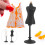 10Pcs Assorted Color Resin Mini Doll Clothes Mannequin Display Rack 10