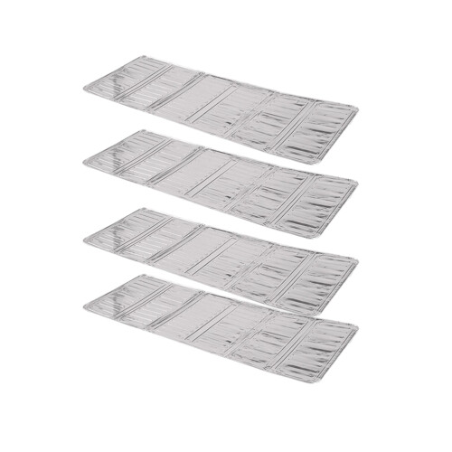 8Pcs Foldable Aluminum Foil Oil Guard Kitchen Stove Shield Silver
