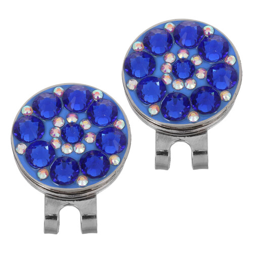 8Pcs Lightweight Blue Golf Hat Clips Crystal Ball Markers 1