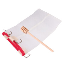 6Pcs Reusable Honey Strainer Net Set with Wooden Honey White