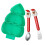 3Pcs Christmas Tree Plates with Fork Spoon Set Sectioned PP for Dinner 3