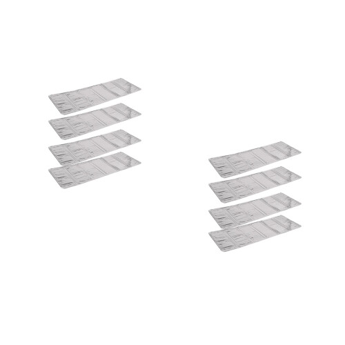 8Pcs Foldable Aluminum Foil Oil Guard Kitchen Stove Shield Silver 2