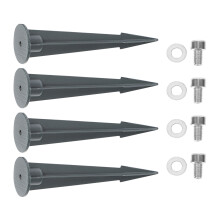 16Pcs Solar Light Metal Ground Stakes Grey Stable Weatherproof Design