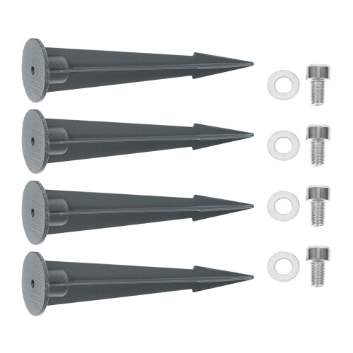 16Pcs Solar Light Metal Ground Stakes Grey Stable Weatherproof Design