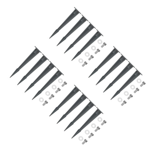 16Pcs Solar Light Metal Ground Stakes Grey Stable Weatherproof Design 1
