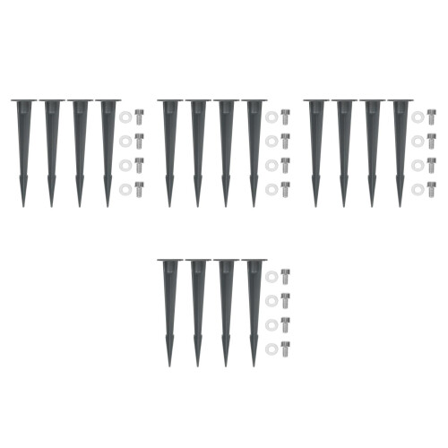16Pcs Solar Light Metal Ground Stakes Grey Stable Weatherproof Design 2