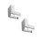 2Pcs Bathroom Shower Head Holder Metal Adjustable Wall Mount Silver 8